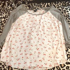 Cherry 3/4 sleeve shirt